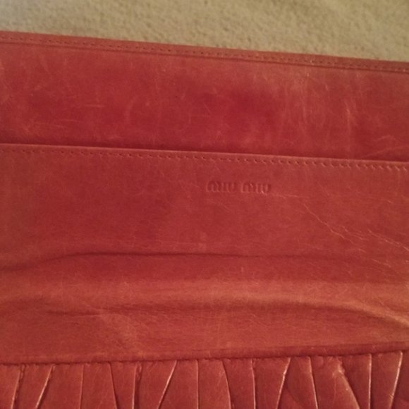 Long pink gold Miu Mui prada clutch leather wallet - Picture 6 of 8